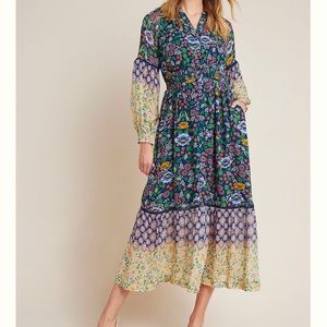 anthropology ondine maxi dress NWT size medium